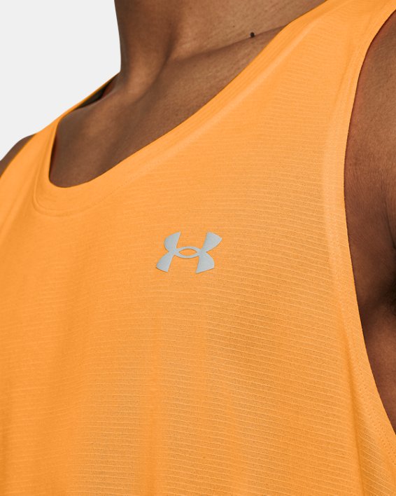 เสื้อกล้าม UA Launch สำหรับผู้ชาย in Orange image number 2